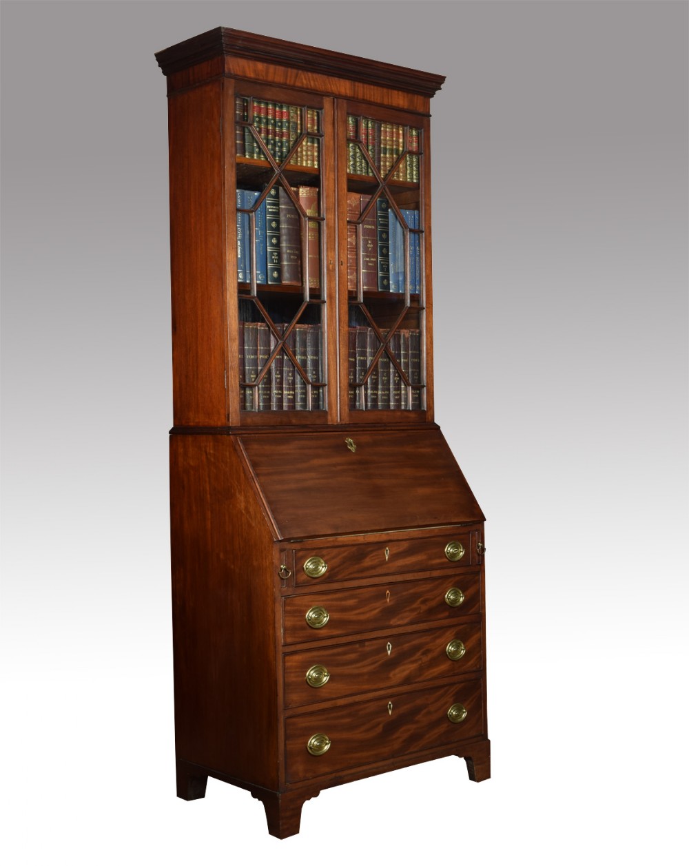 Mahogany bureau bookcase off small proportions