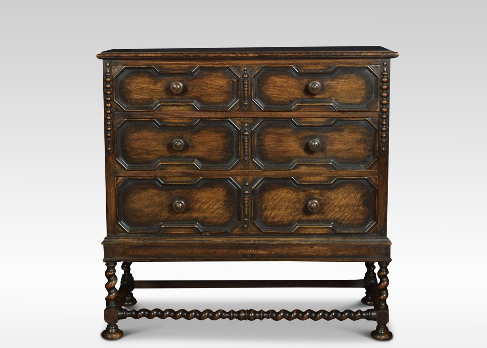 Jacobean style oak chest of drawers