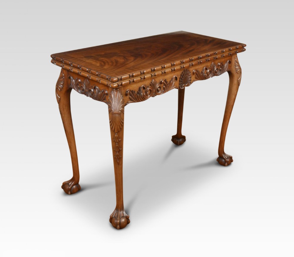 Carved mahogany Chippendale style card table