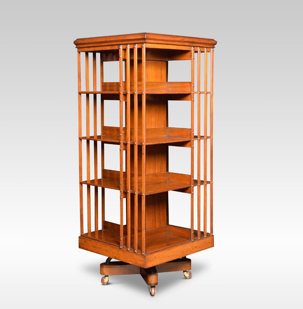 Large walnut revolving bookcase