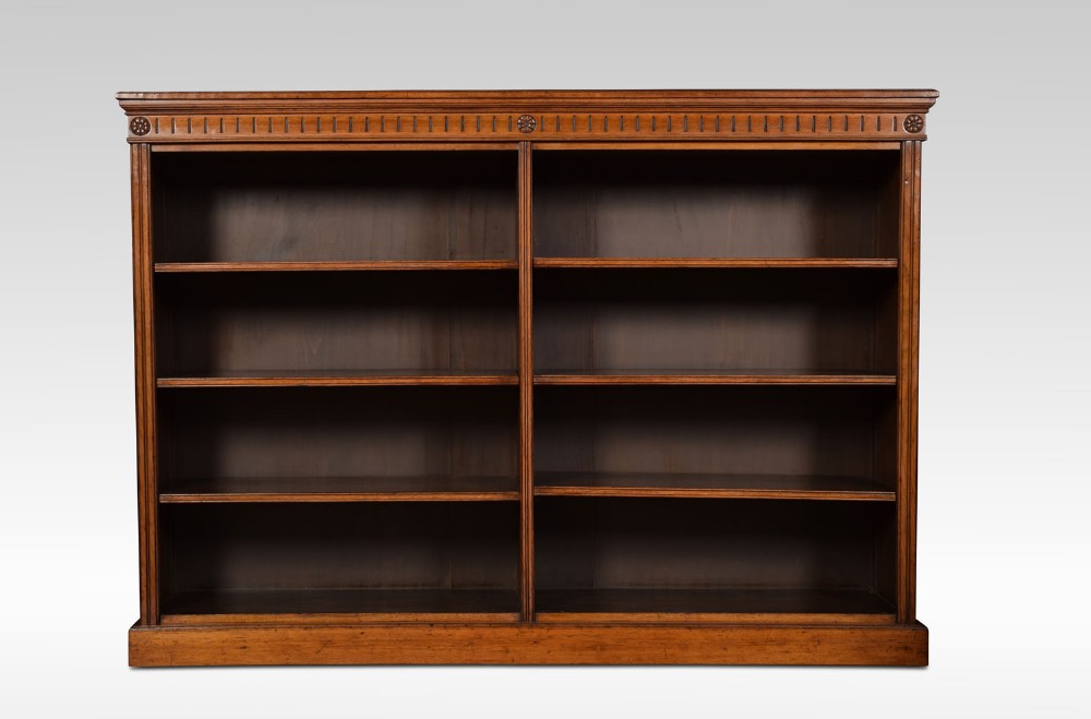 19th Century walnut open bookcase