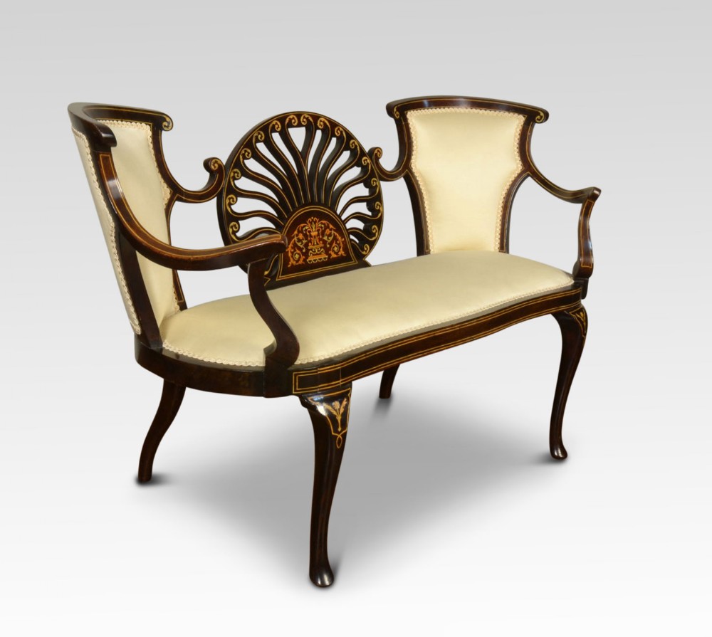 Mahogany inlaid boudoir couch