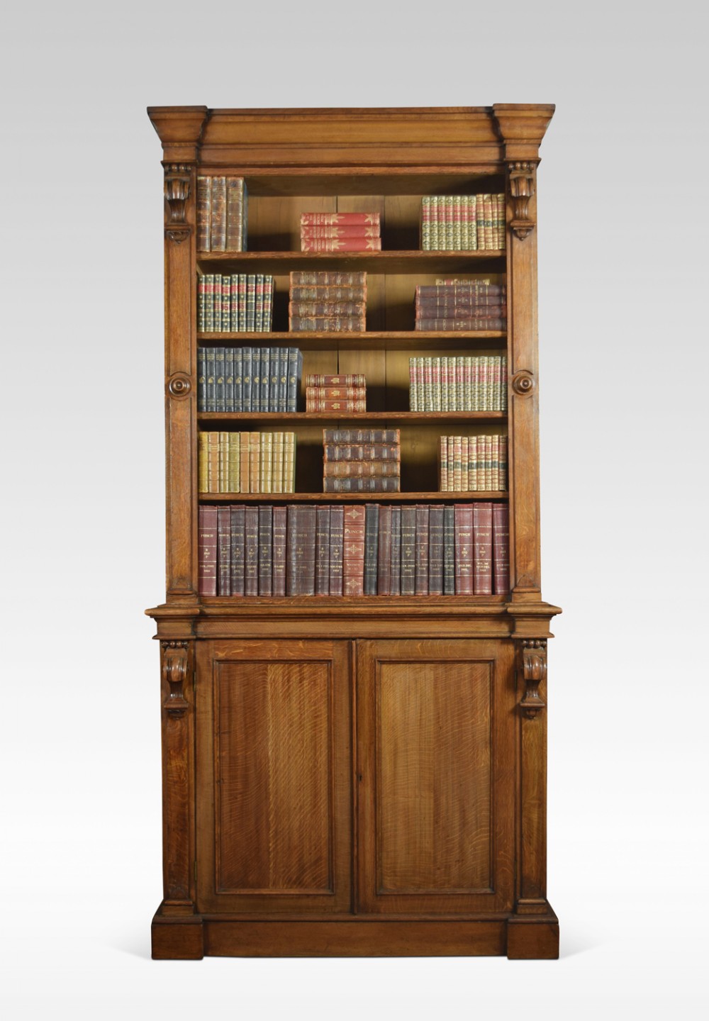 Very large 19th Century light oak bookcase