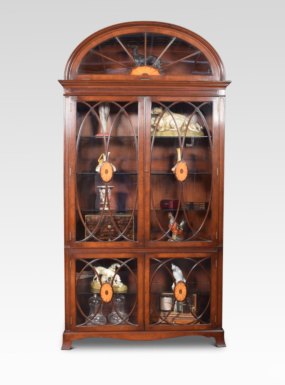 Mahogany inlaid dome top cabinet