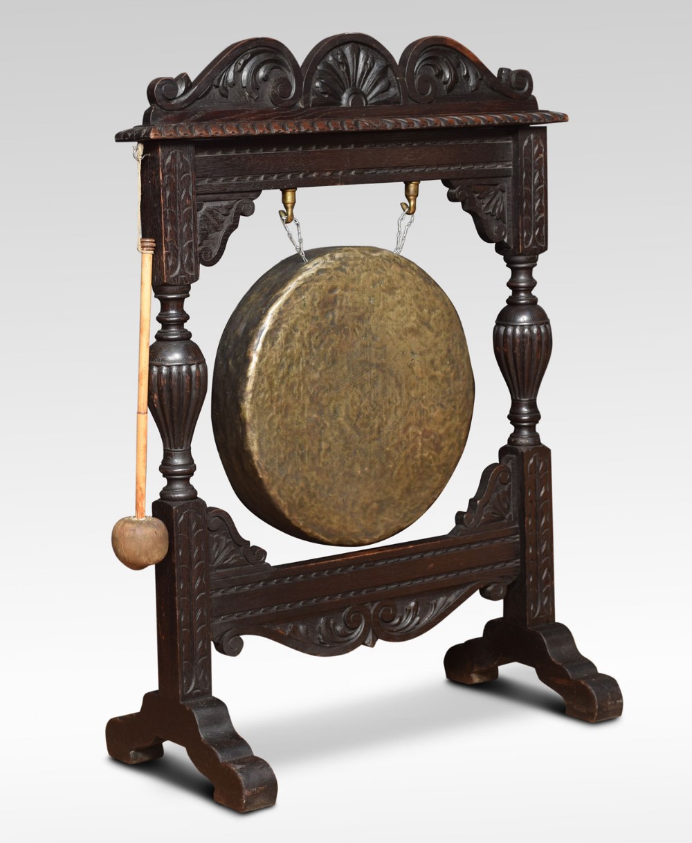 Victorian oak dinner gong