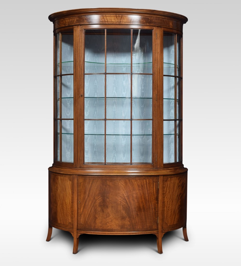 Mahogany bow fronted display cabinet