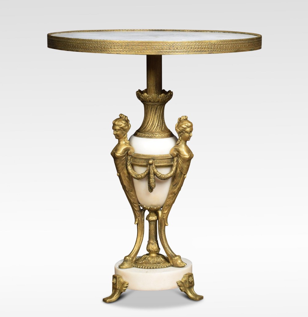Gilded metal and white marble coffee table