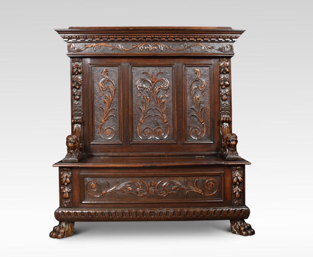 19th century walnut hall settle