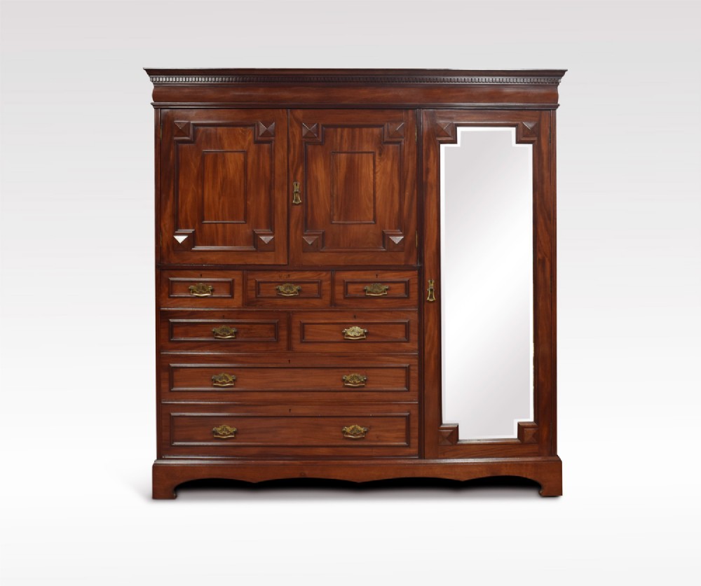 Mahogany combination wardrobe