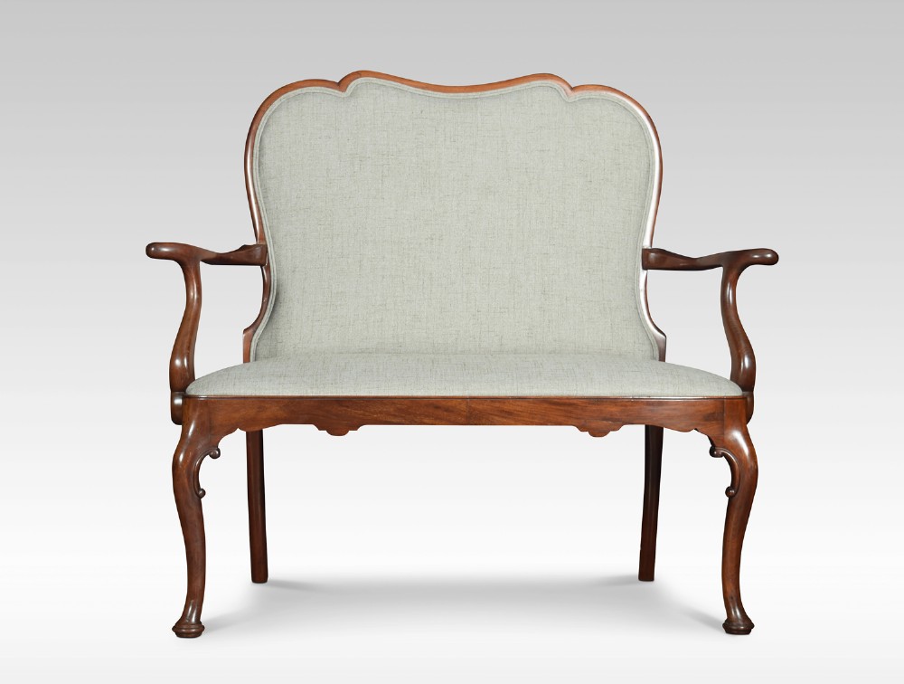 Queen Anne style mahogany two seater settee