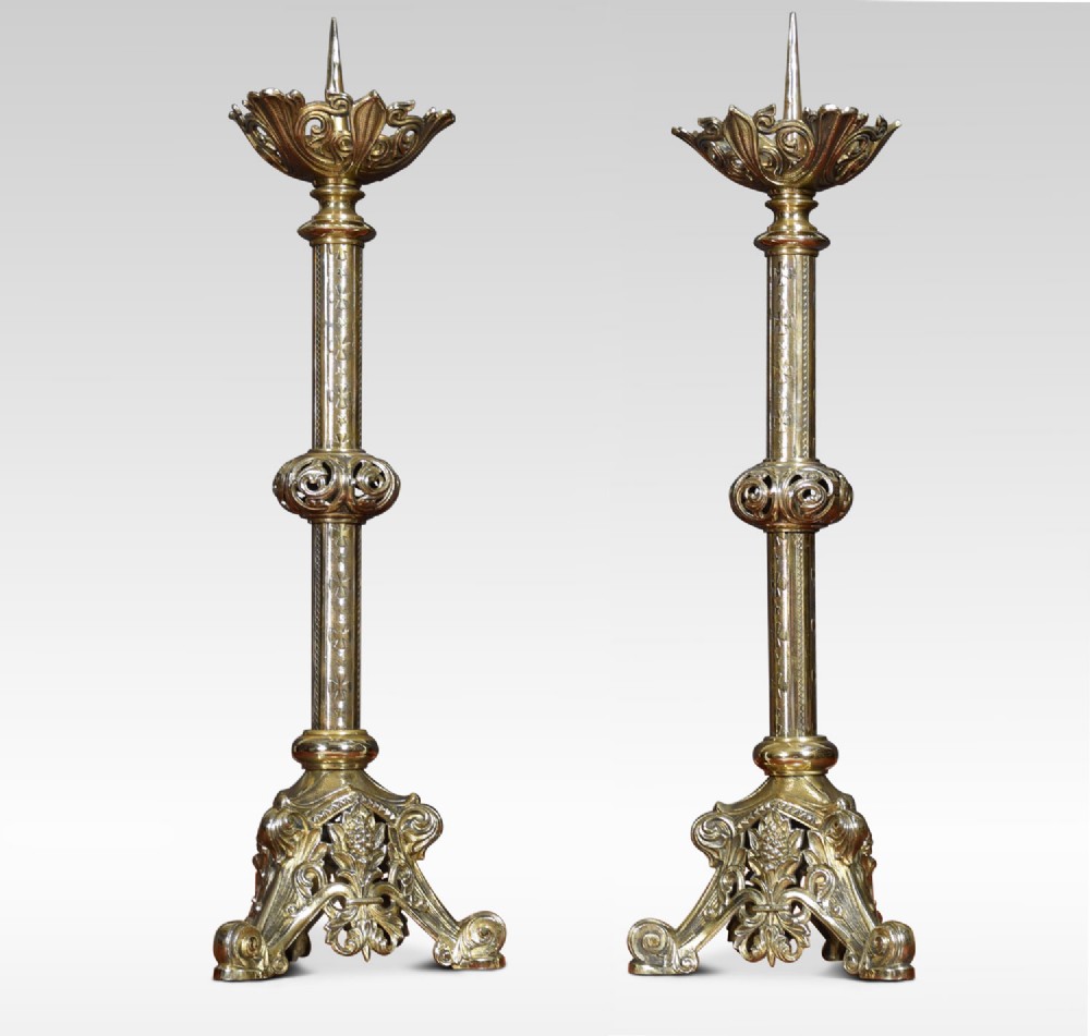 Pair of 19th century brass candlesticks