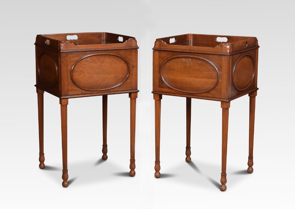 Pair of mahogany bedside cupboards