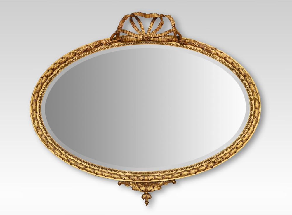 George III style oval gilt wall mirror