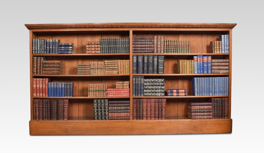 Large oak open bookcase