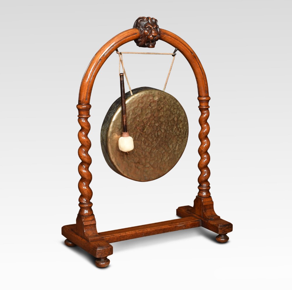Late 19th century walnut dinner gong