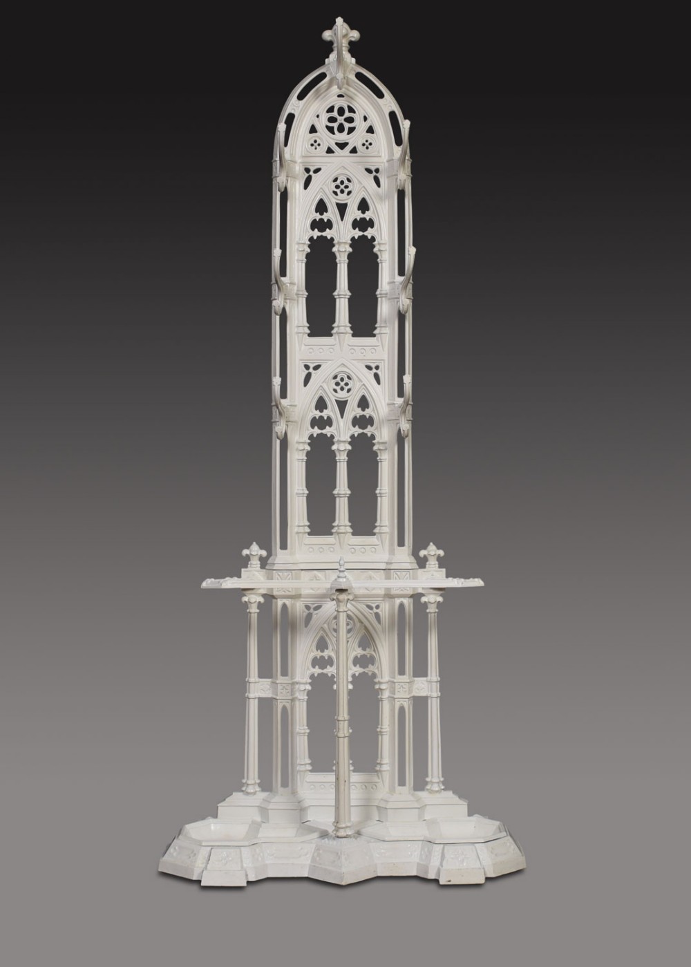 Gothic Revival cast iron hall stand