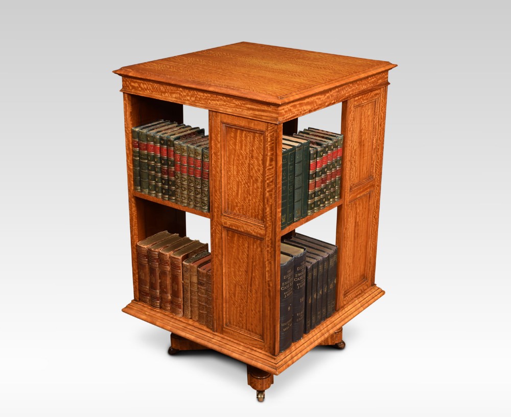 Satinwood revolving bookcase