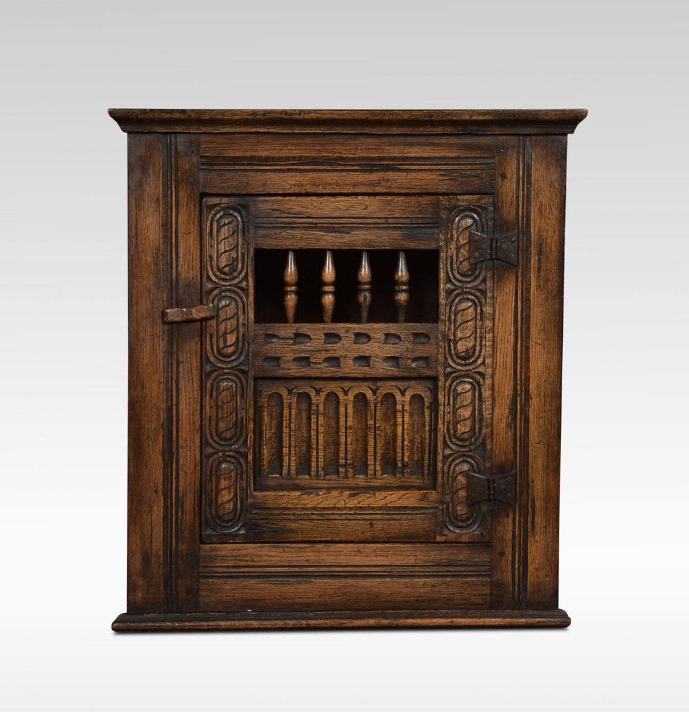 Oak corner hanging cupboard