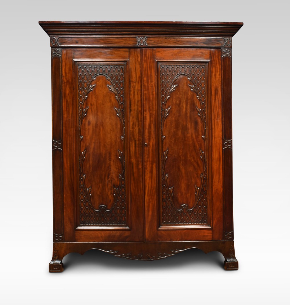Georgian Revival mahogany two door wardrobe
