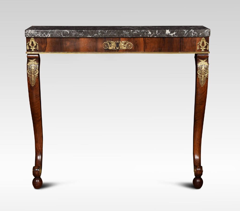 Regency rosewood and marble topped pier table