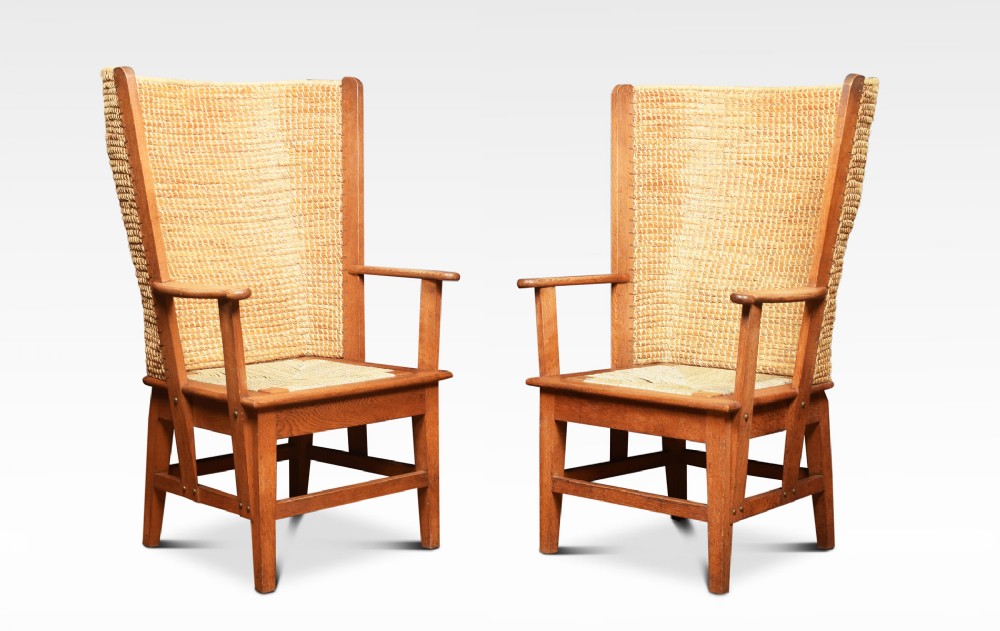 Pair of oak framed Orkney chairs