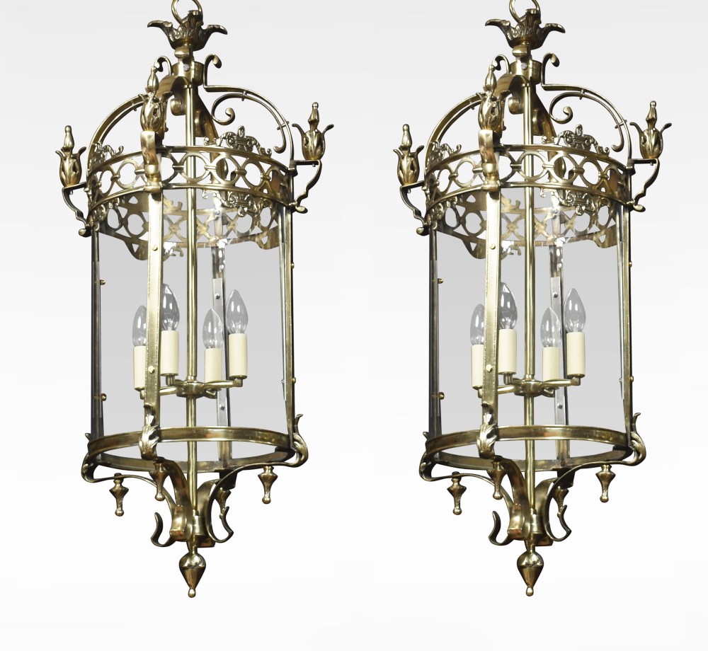 Large pair of Hall lanterns