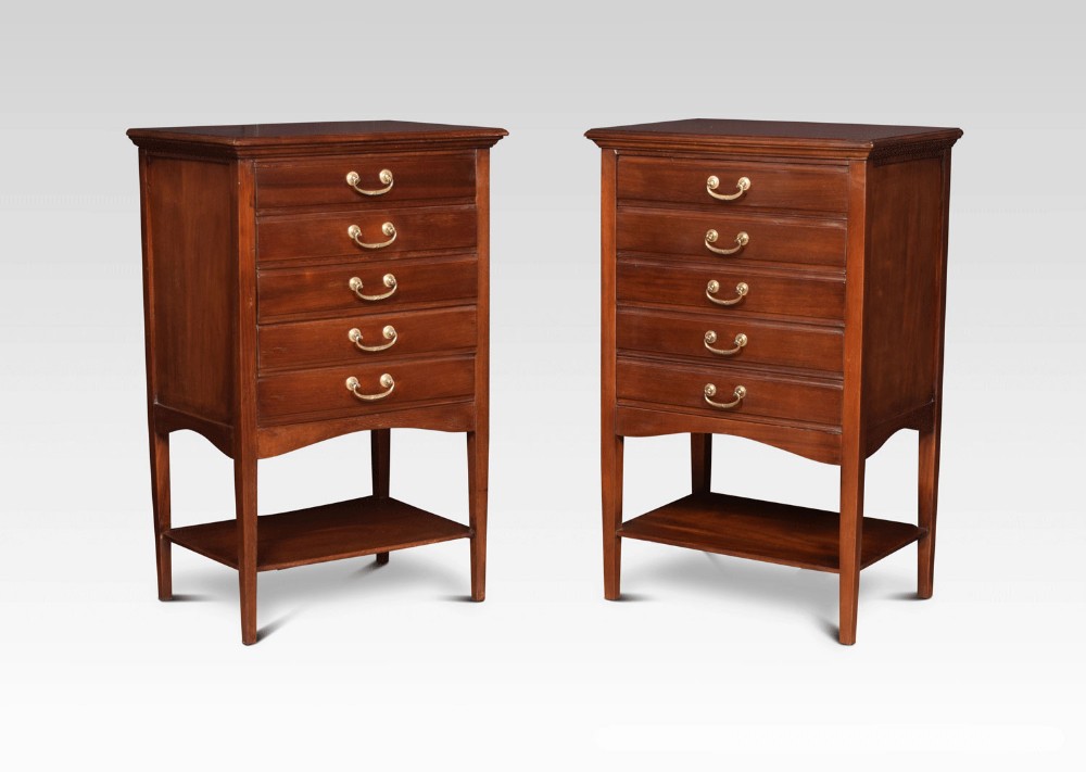 Pair of mahogany music chests