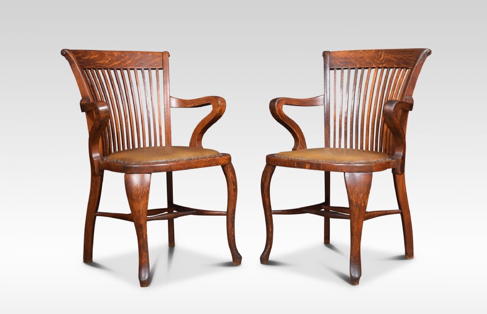 Pair of oak desk chairs