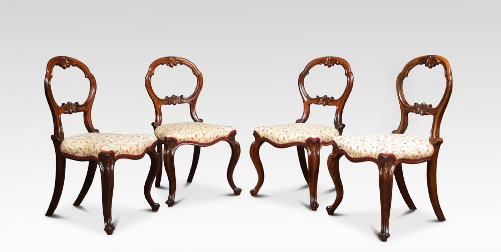 Set of four rosewood  salon chairs