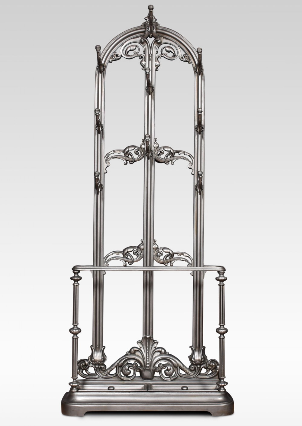 Coalbrookdale style cast iron hall stand
