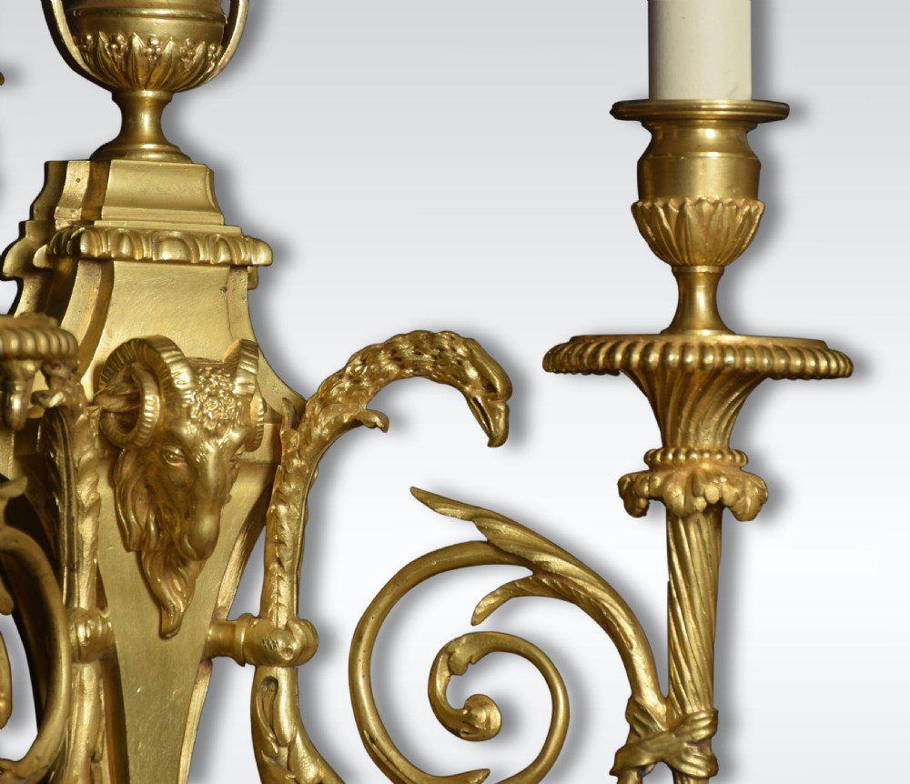 Pair of French gilded bronze wall lights View IV