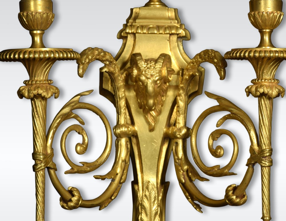 Pair of French gilded bronze wall lights View V