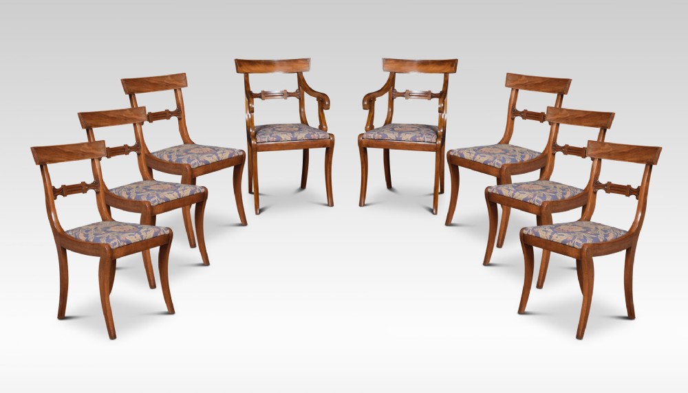 Eight Regency mahogany dining chairs