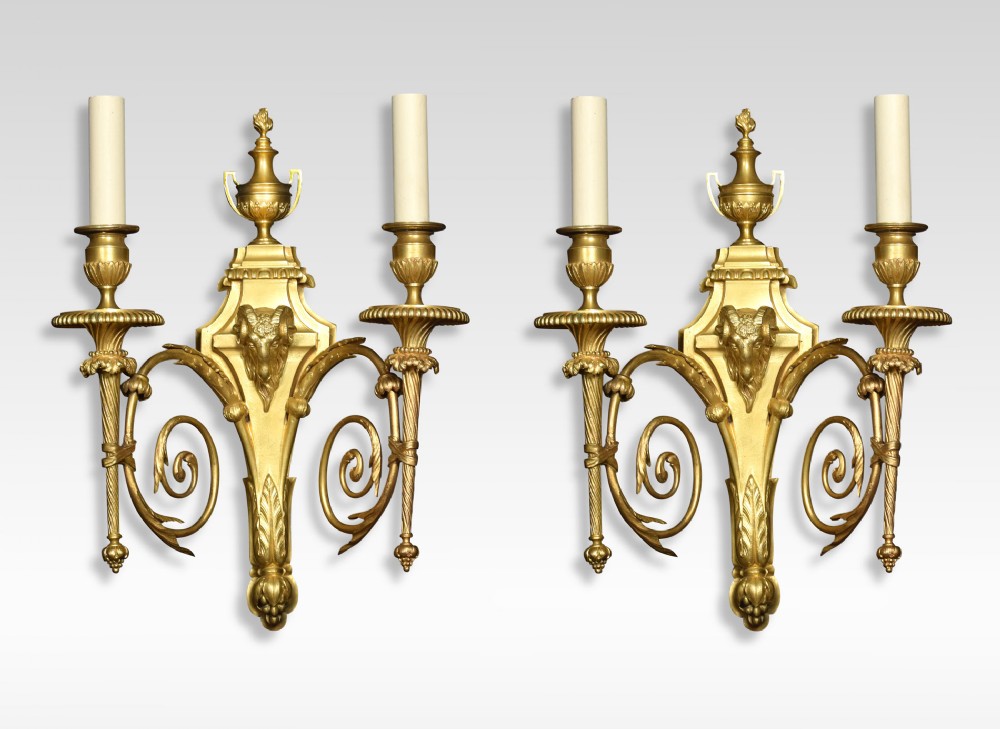 Pair of 19th century French gilded bronze wall lights