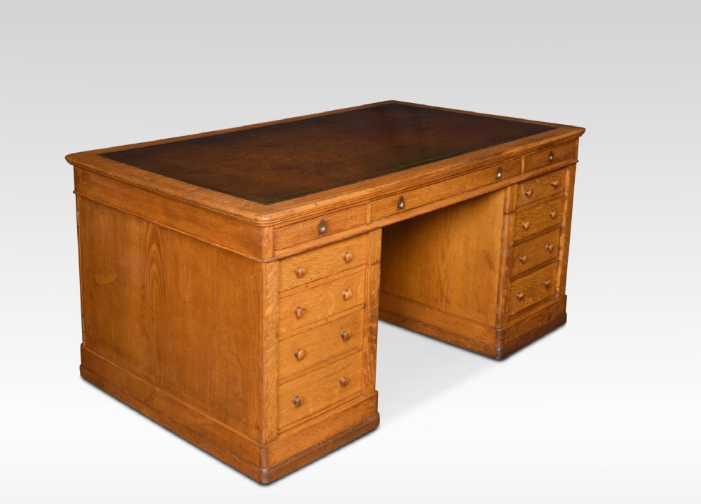 Very large oak partners library desk
