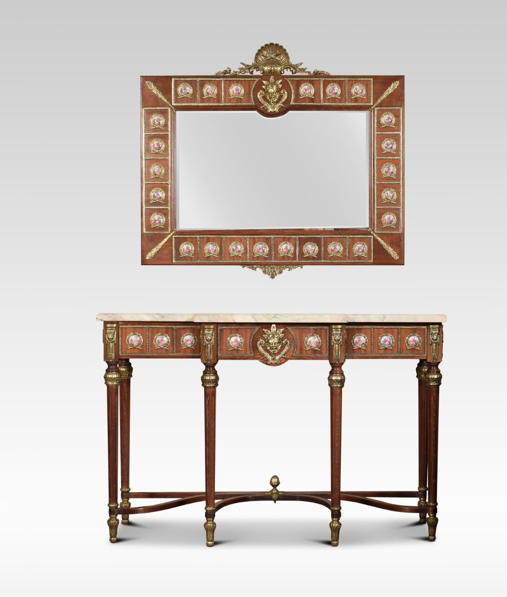 Louis XVI revival console table and mirror by H & L Epstein