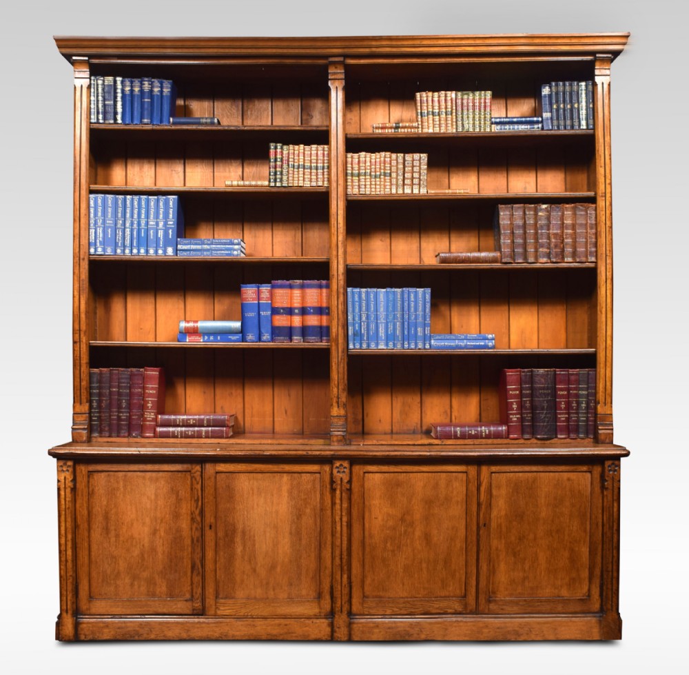 Very large Reformed Gothic oak bookcase