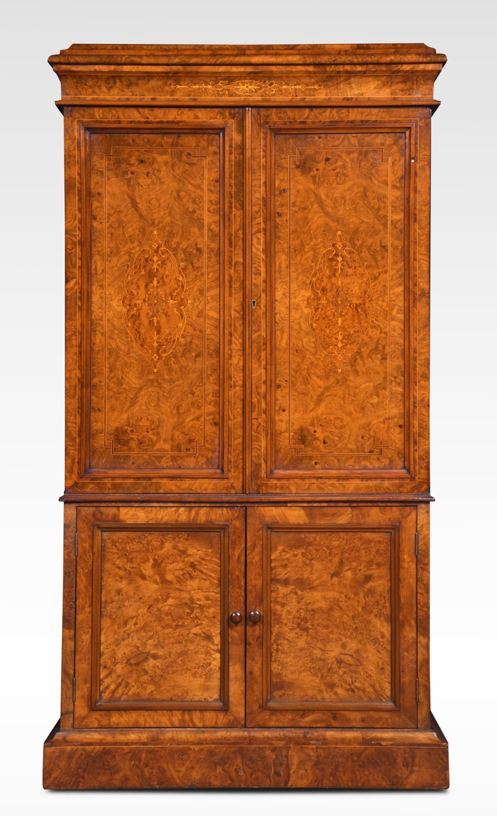 19th Century figured walnut music cabinet