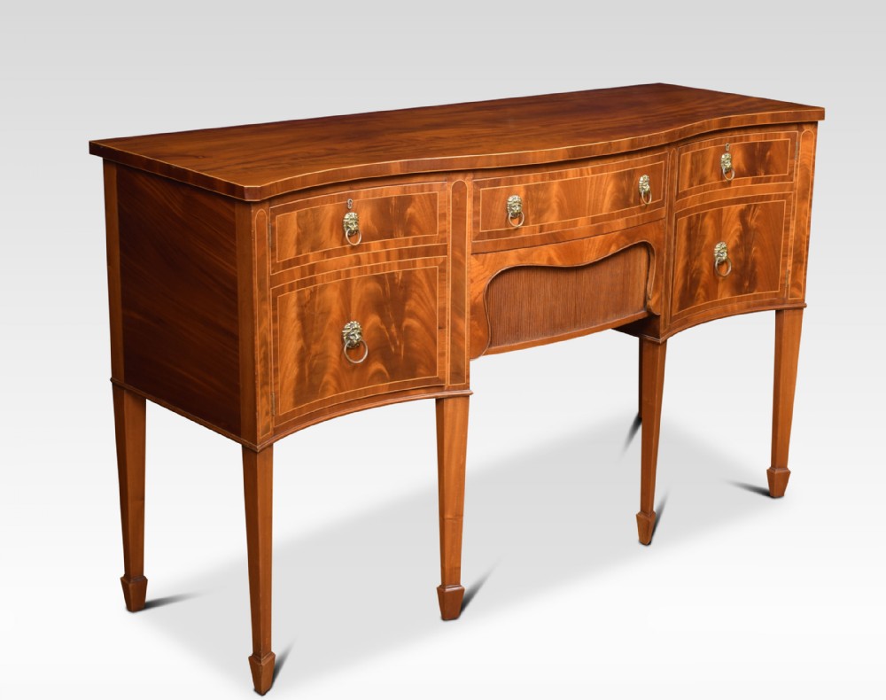 Sheraton revival mahogany inlaid sideboard