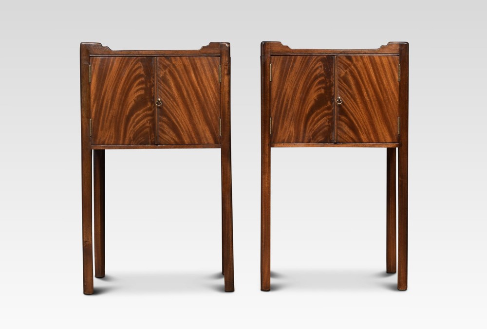 Pair of mahogany bedside cupboards