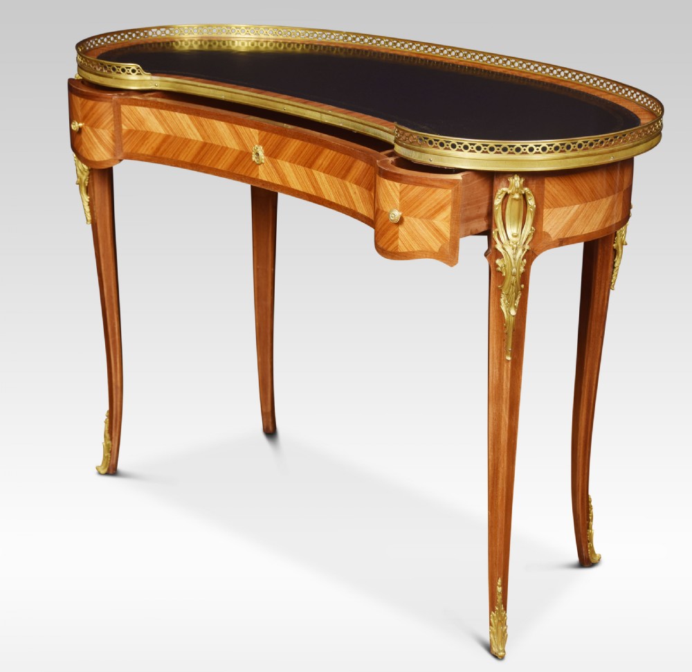 Kingwood kidney shaped writing table View II