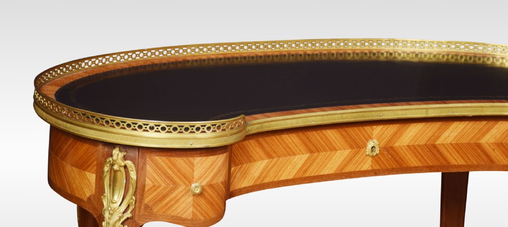 Kingwood kidney shaped writing table View IV
