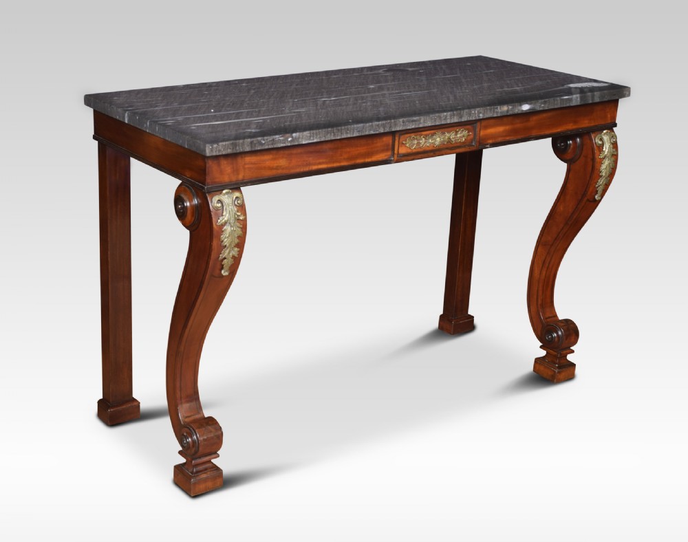 Empire mahogany and marble topped console table