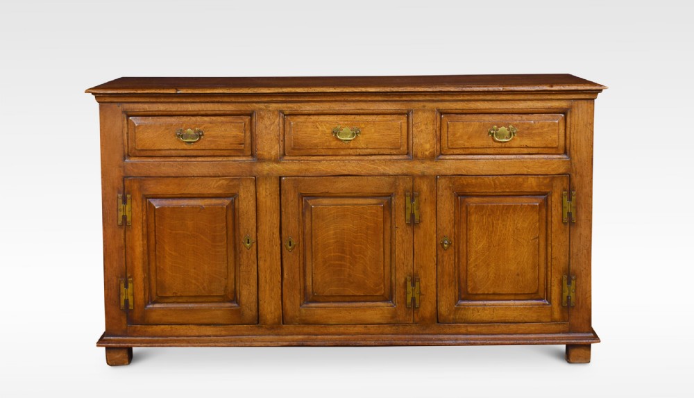 Three drawer oak dresser base