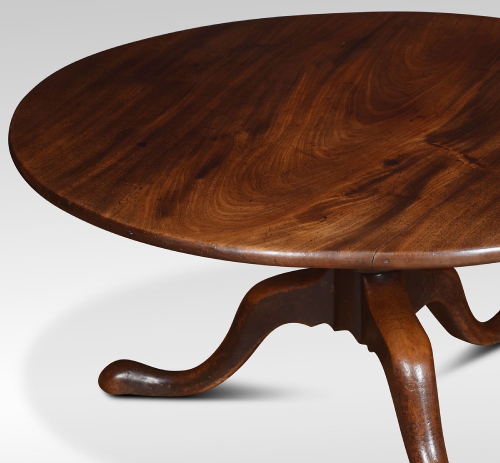 George III mahogany tripod coffee table View II