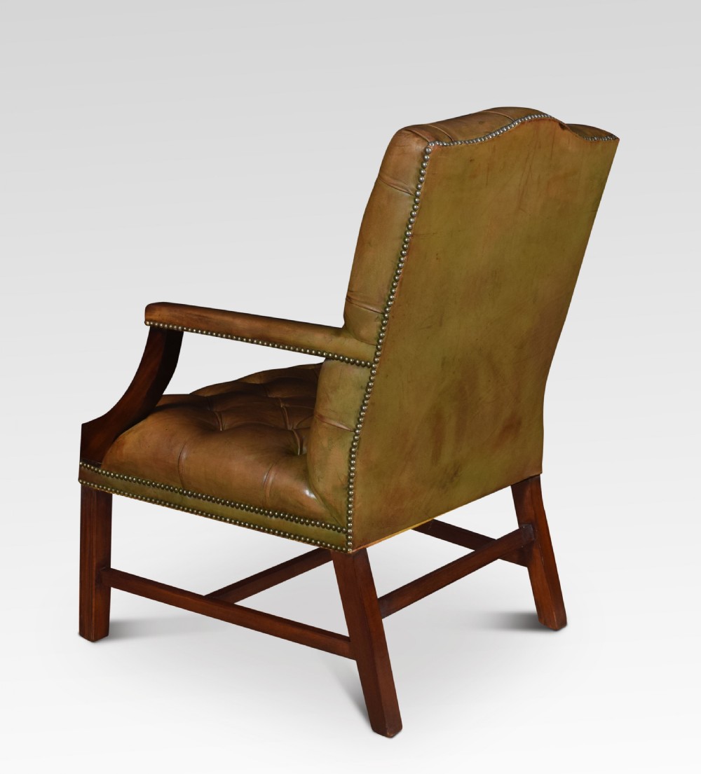 Georgian style leather Gainsborough library chair View VI