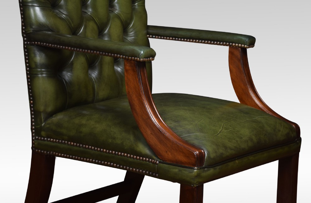 Georgian style leather Gainsborough library chairs View IV
