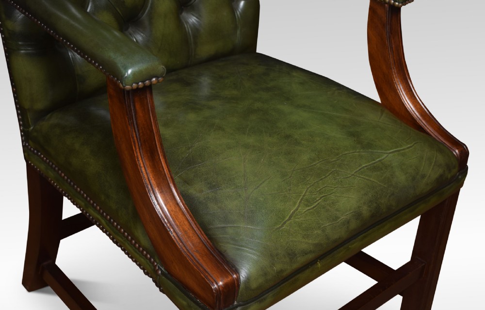 Georgian style leather Gainsborough library chairs View V