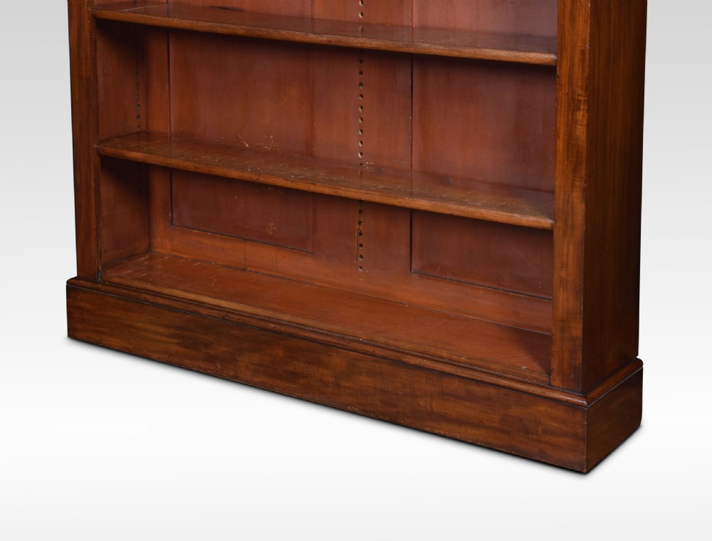 Tall mahogany open bookcase View V