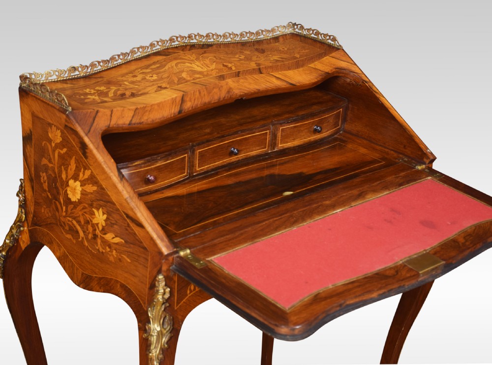 Rosewood inlaid bureau de dame View IV